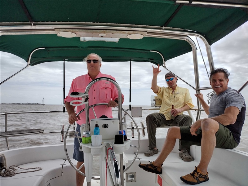 Alan, Paul and Mark sailing SV Gypsy