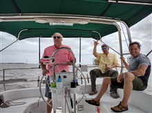 Alan, Paul and Mark sailing SV Gypsy